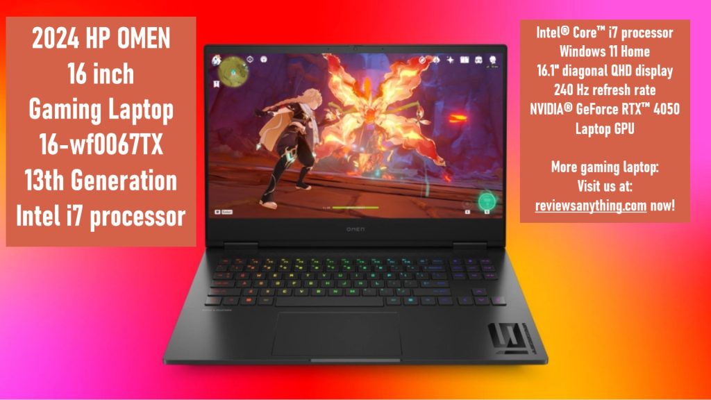 2024 HP OMEN 16 inch Gaming Laptop 16-wf0067TX 13th Generation Intel i7 processor